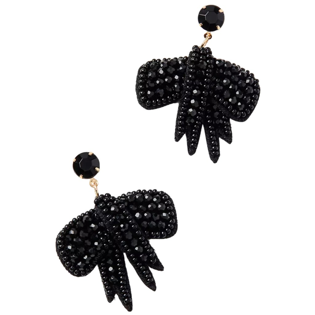 Loft Beaded Bow Statement Earrings Nwt 18$
